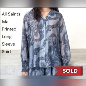 All Saints Isla Printed Long Sleeve Shirt